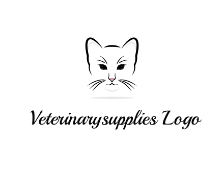 negative spacing line art cat face