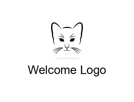 negative spacing line art cat face