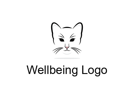 negative spacing line art cat face