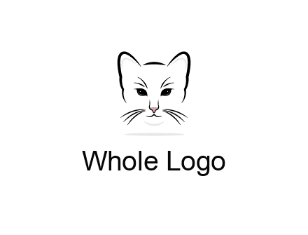 negative spacing line art cat face