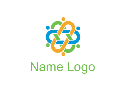 lines with circles intertwining with each other