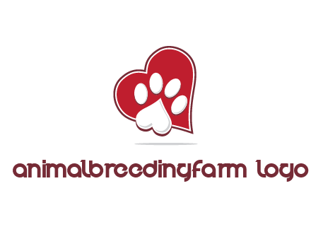heart shape behind heart shaped paw