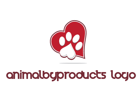 heart shape behind heart shaped paw