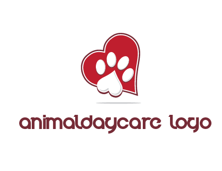 heart shape behind heart shaped paw