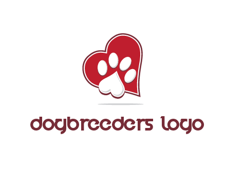 heart shape behind heart shaped paw