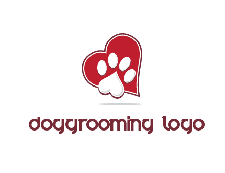 heart shape behind heart shaped paw