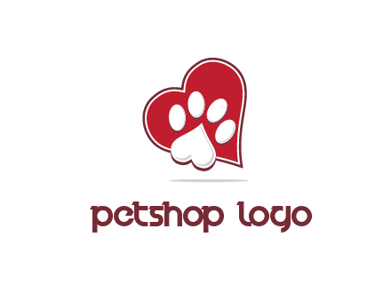 heart shape behind heart shaped paw