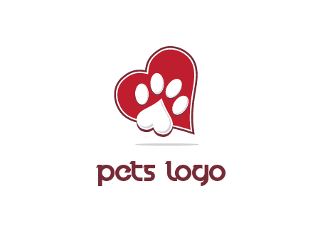 heart shape behind heart shaped paw