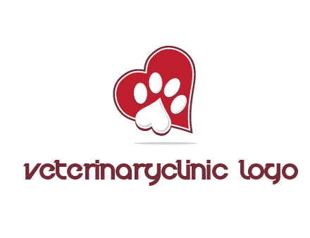 heart shape behind heart shaped paw
