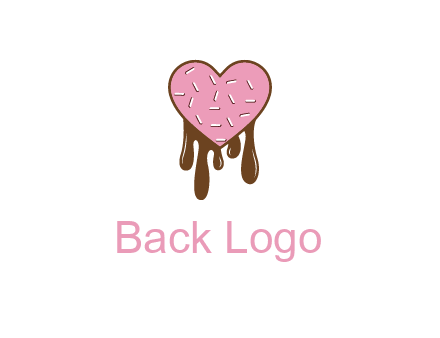 sprinkles on heart shaped cupcake with melting chocolate