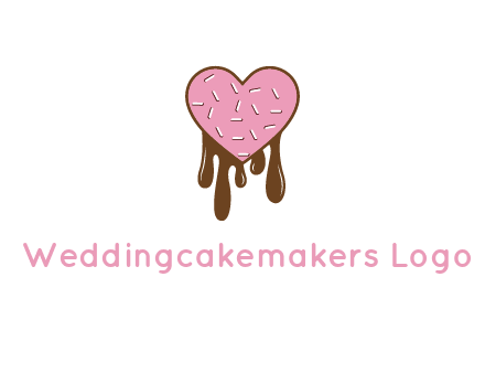 sprinkles on heart shaped cupcake with melting chocolate