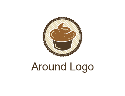 chocolate cupcake in circle