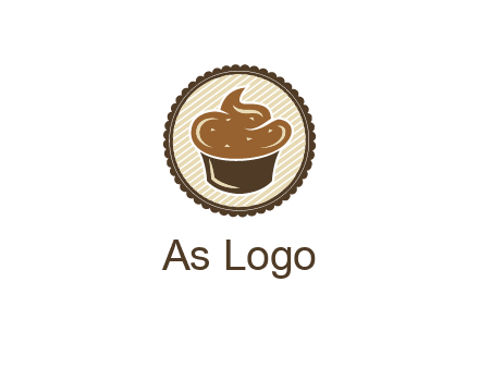 chocolate cupcake in circle