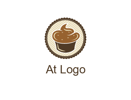 chocolate cupcake in circle