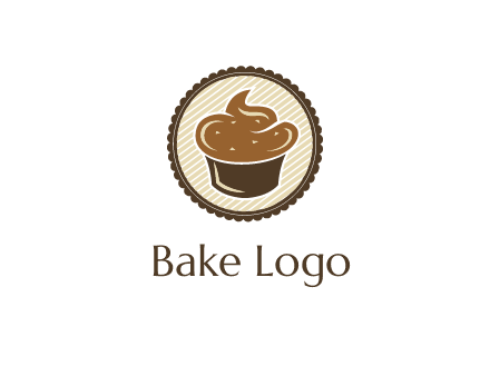 chocolate cupcake in circle