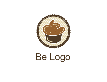 chocolate cupcake in circle