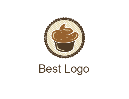 chocolate cupcake in circle