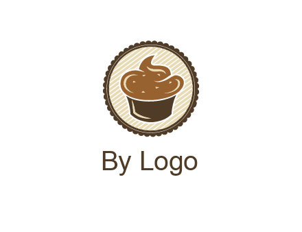 chocolate cupcake in circle
