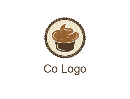 chocolate cupcake in circle