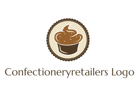 chocolate cupcake in circle