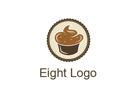 chocolate cupcake in circle