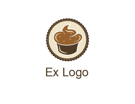 chocolate cupcake in circle