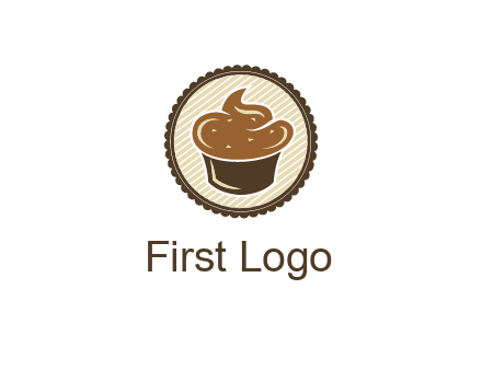 chocolate cupcake in circle