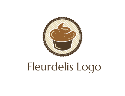 chocolate cupcake in circle