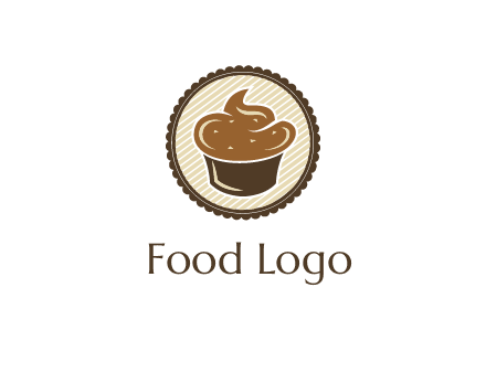chocolate cupcake in circle