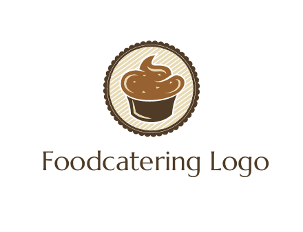 chocolate cupcake in circle