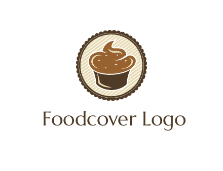 chocolate cupcake in circle