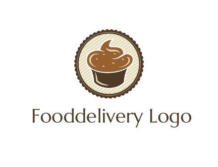 chocolate cupcake in circle