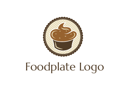 chocolate cupcake in circle