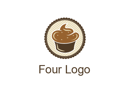 chocolate cupcake in circle