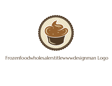 chocolate cupcake in circle