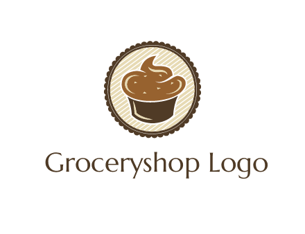 chocolate cupcake in circle