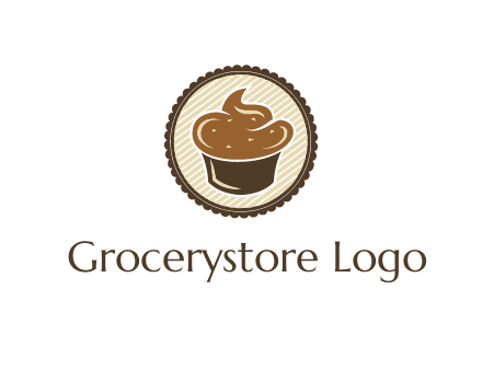 chocolate cupcake in circle