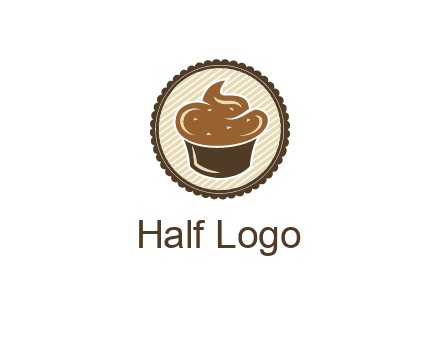 chocolate cupcake in circle