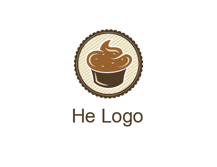 chocolate cupcake in circle