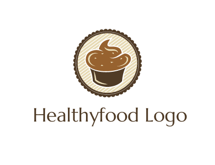 chocolate cupcake in circle