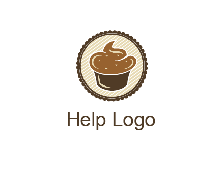 chocolate cupcake in circle