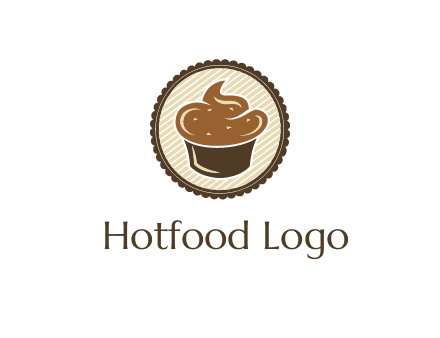 chocolate cupcake in circle