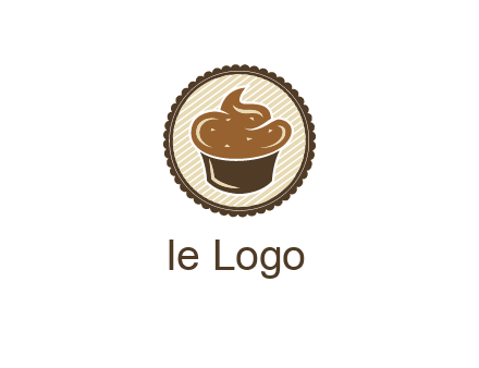 chocolate cupcake in circle