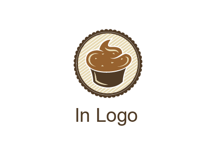 chocolate cupcake in circle