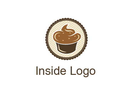 chocolate cupcake in circle