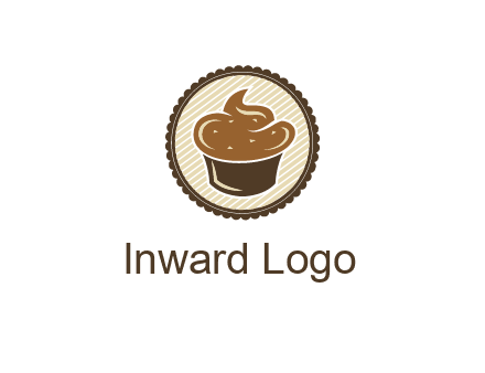 chocolate cupcake in circle