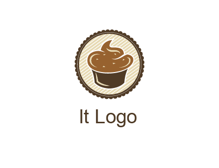 chocolate cupcake in circle