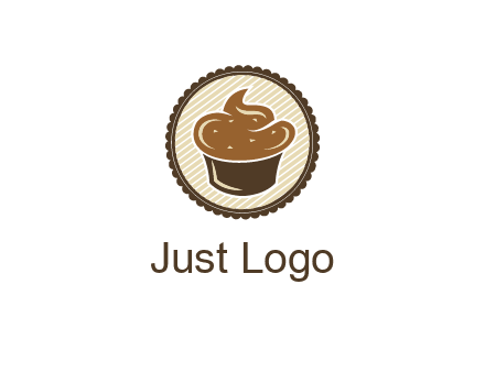 chocolate cupcake in circle