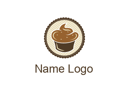 chocolate cupcake in circle