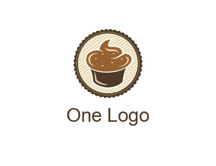 chocolate cupcake in circle